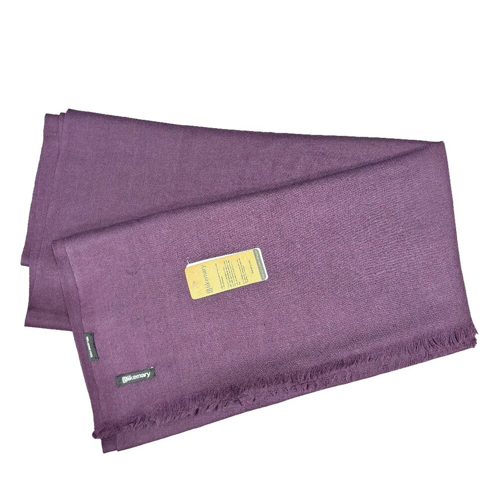 Likemary 100% Merino Wool Purple Scarf Wrap NWT Handwoven